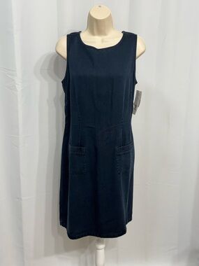 Liz Claiborne LizWear Women’s Blue Sleeveless Round Neck Denim Like Dress 12P
